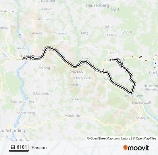 Автобус 6101: карта маршрута