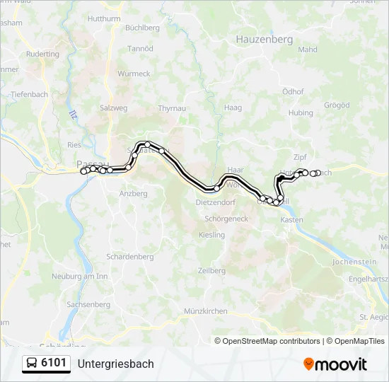 Автобус 6101: карта маршрута