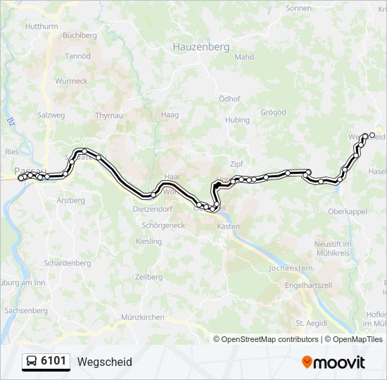 Автобус 6101: карта маршрута