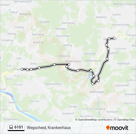 Автобус 6101: карта маршрута