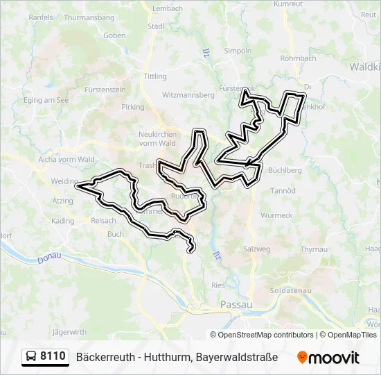 Автобус 8110: карта маршрута
