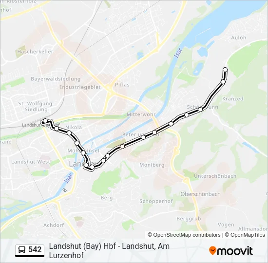 542 Bus Line Map