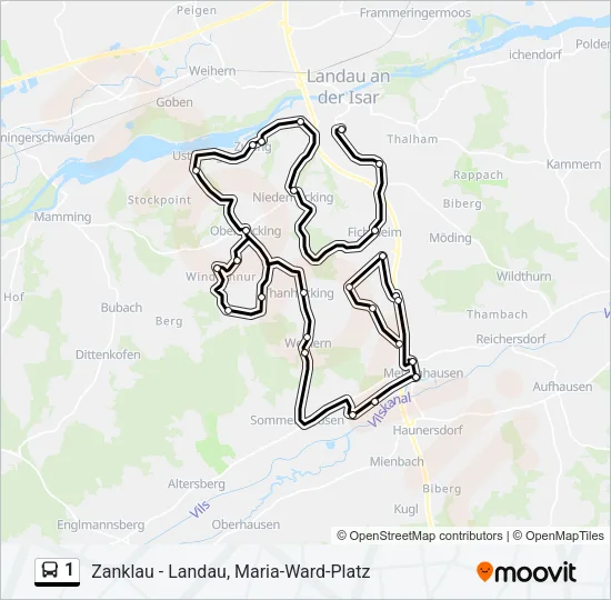 1 Bus Line Map