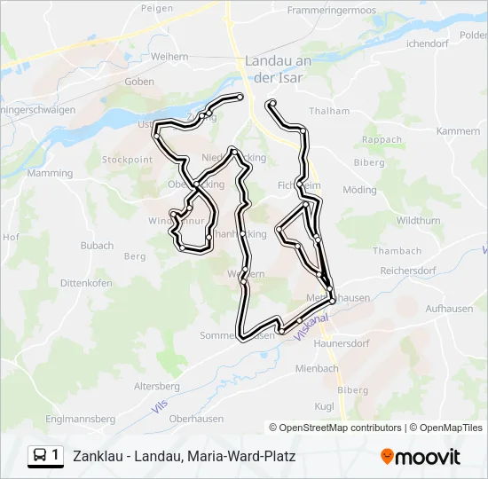 1 Bus Line Map