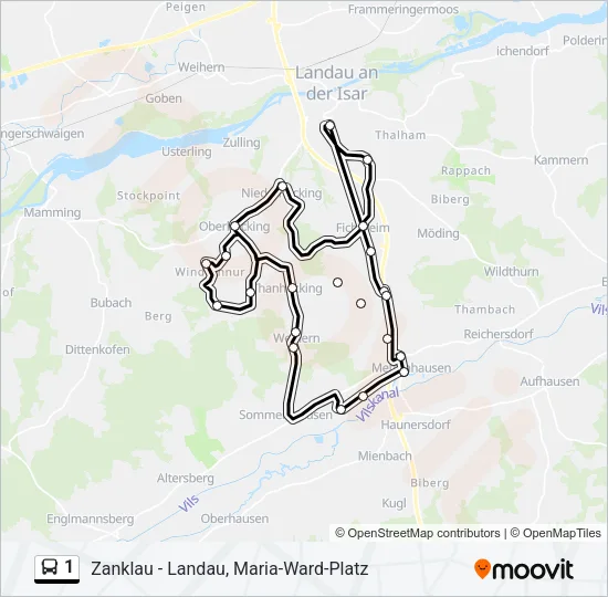 1 Bus Line Map