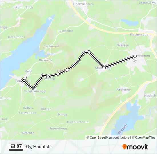 87 Bus Line Map