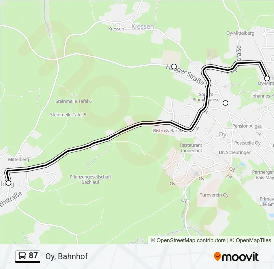 87 Bus Line Map