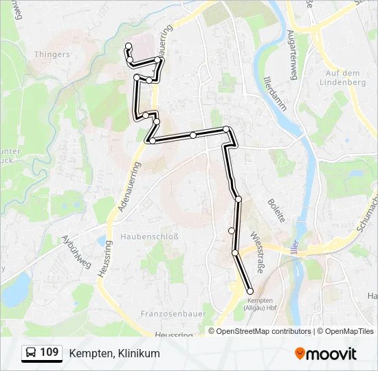 109 Bus Line Map
