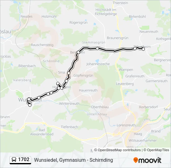 1702 Bus Line Map