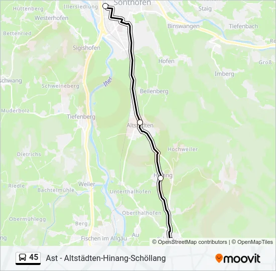 45 Bus Line Map