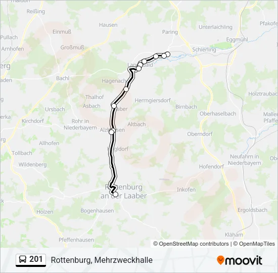 201 Bus Line Map