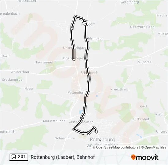 201 Bus Line Map