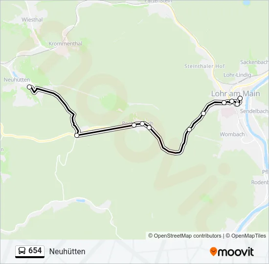 654 Bus Line Map