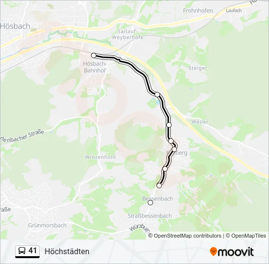 41 Bus Line Map
