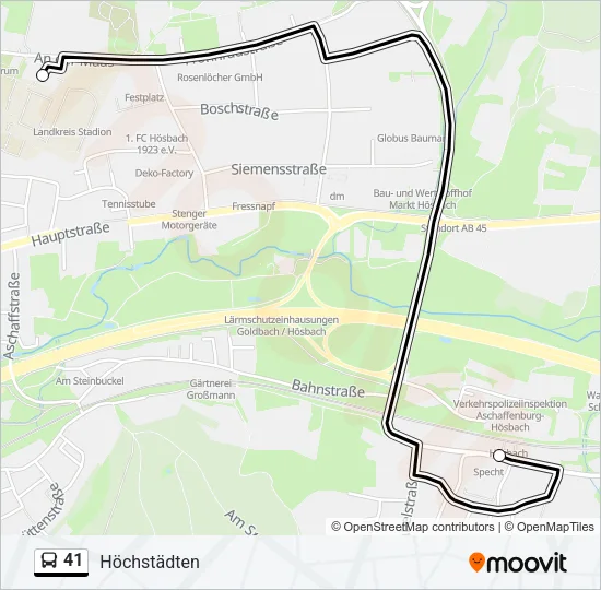41 Bus Line Map