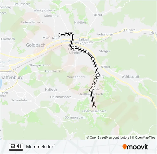 41 Bus Line Map