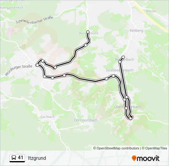 41 Bus Line Map