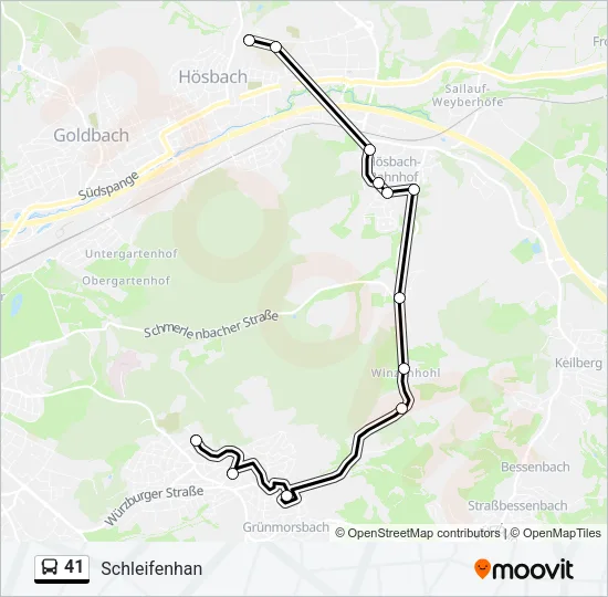 41 Bus Line Map