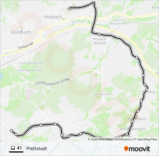 41 Bus Line Map