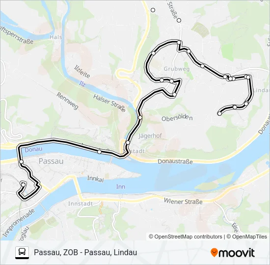 LINIE 13 Bus Line Map