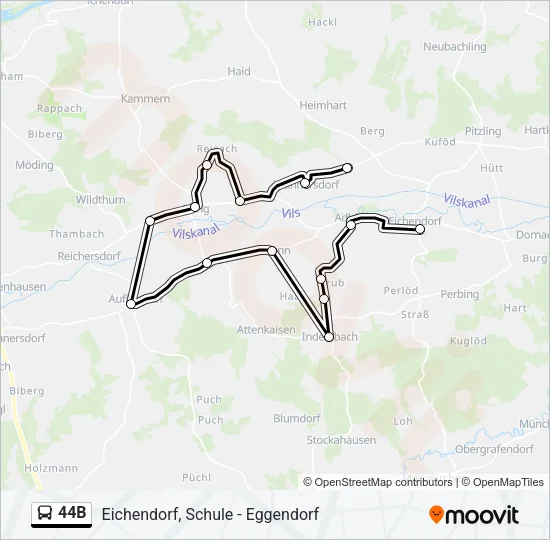 44B Bus Line Map