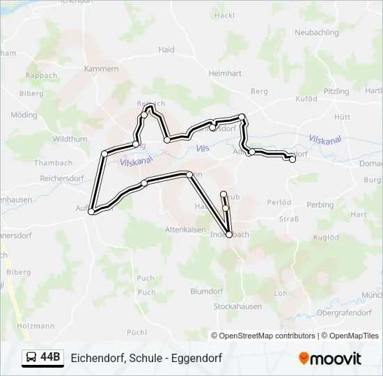 44B Bus Line Map