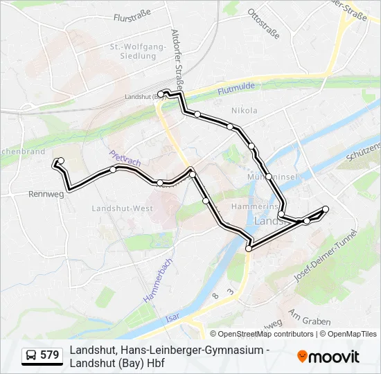 579 Bus Line Map