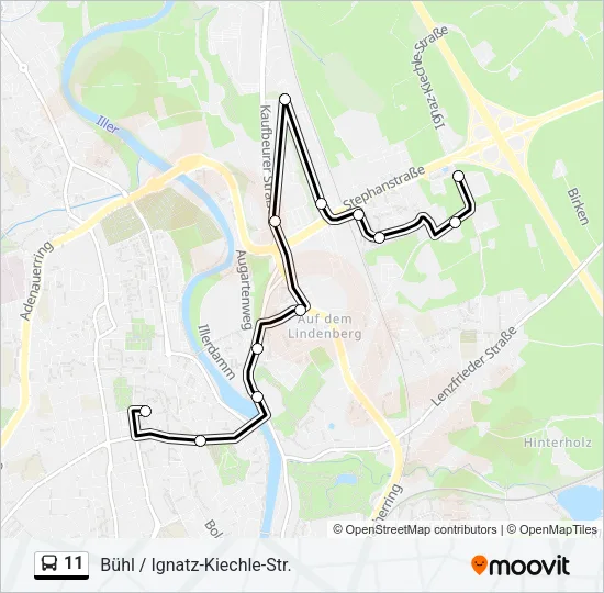 11 Bus Line Map