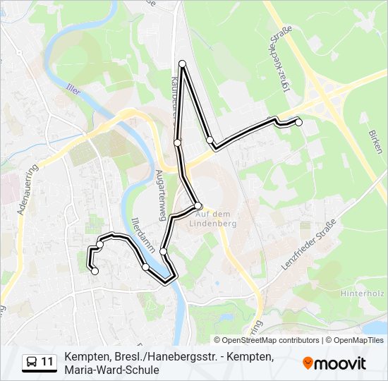Автобус 11: карта маршрута