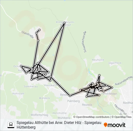 Автобус DORFBUS  SPIEGELAU TOUR 1: карта маршрута
