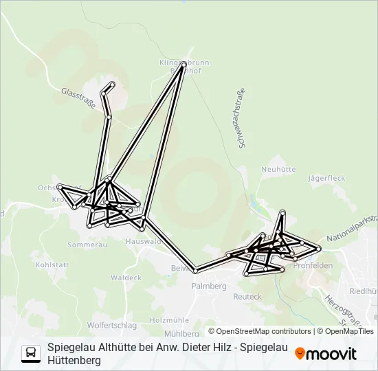 Автобус DORFBUS  SPIEGELAU TOUR 1: карта маршрута