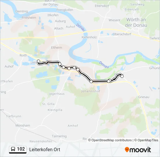 102 Bus Line Map