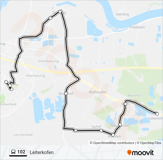 102 Bus Line Map