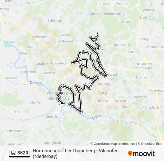 Автобус 8520: карта маршрута