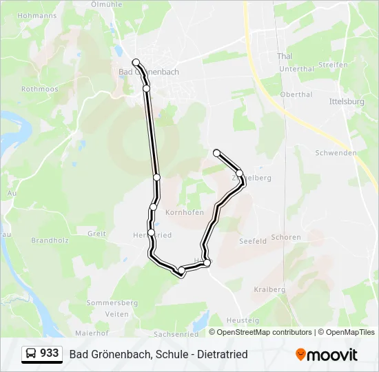 933 Bus Line Map