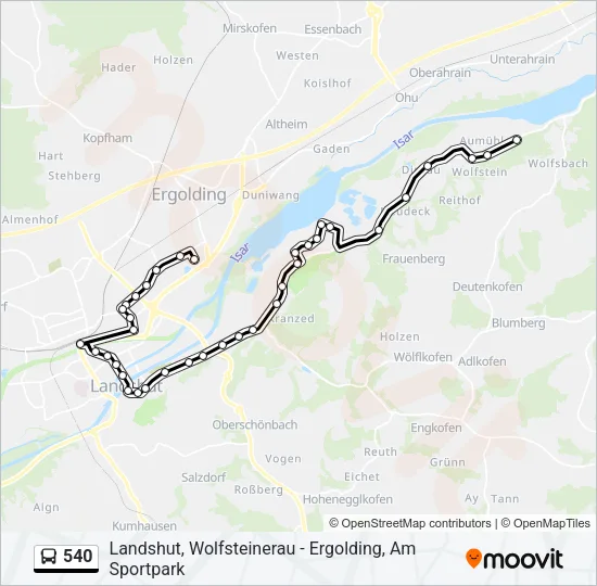 540 Bus Line Map