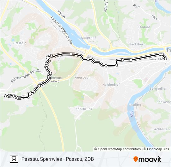 Автобус LINIE K4: карта маршрута