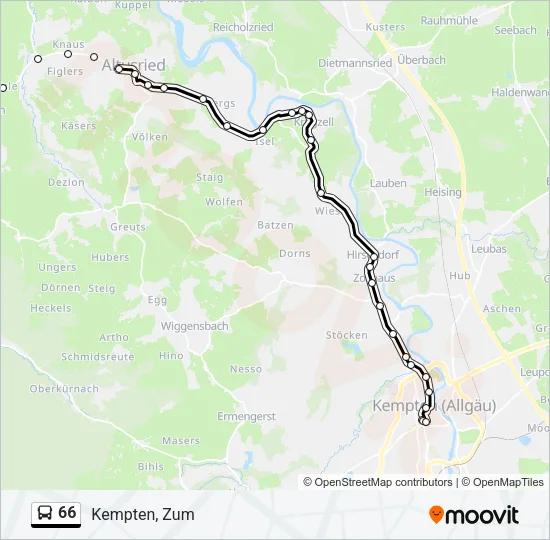 Автобус 66: карта маршрута