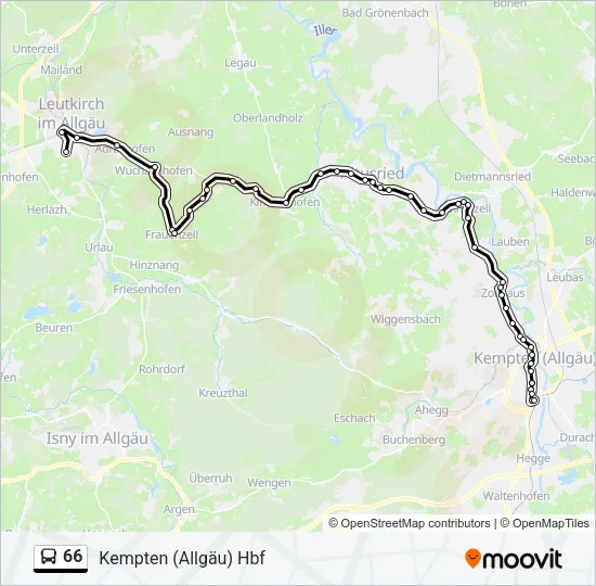 Автобус 66: карта маршрута