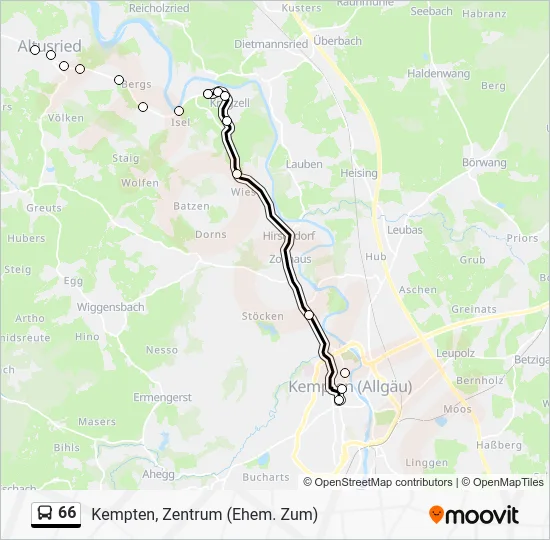 Автобус 66: карта маршрута