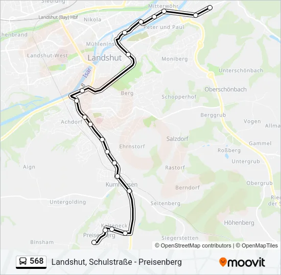 568 Bus Line Map