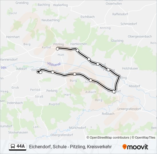 44a Route: Fahrpläne, Haltestellen & Karten - Pitzling, Kreisverkehr ...