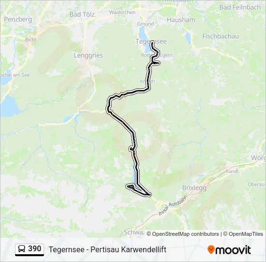 390 Bus Line Map