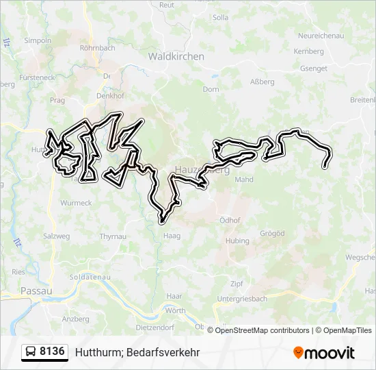 Автобус 8136: карта маршрута