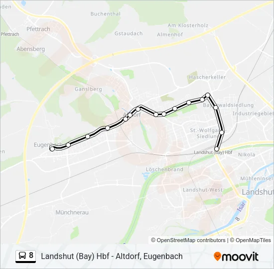 8 Bus Line Map