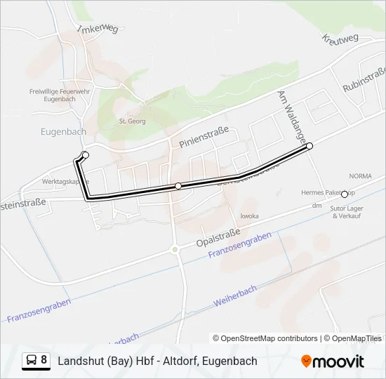 8 Bus Line Map