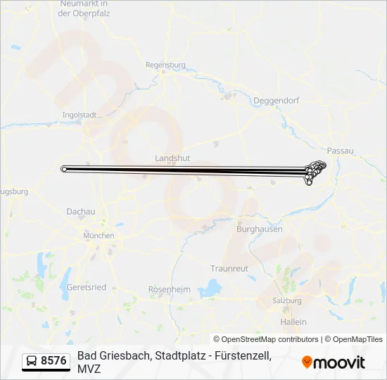 Автобус 8576: карта маршрута