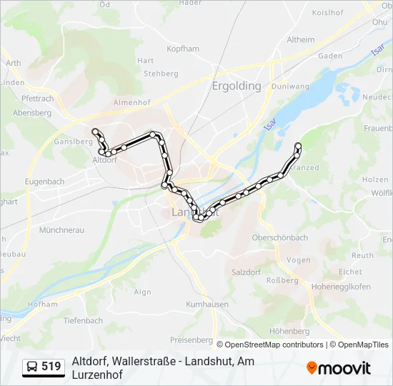 519 Bus Line Map