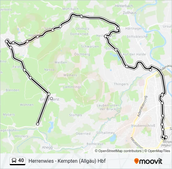 40 Bus Line Map