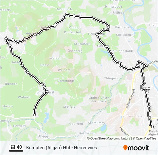 40 Bus Line Map